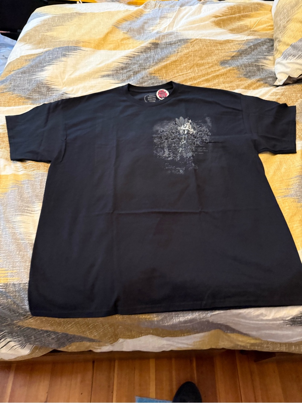 Anti Social Social Club Black Short Sleeve Tee with Subtle Chest Graphic
